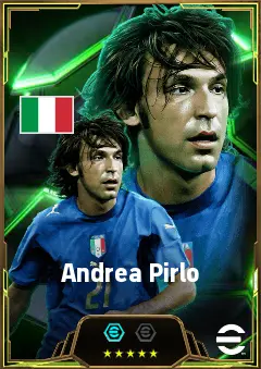 Andrea Pirlo eFootball 2026 player card, 86 OVR DMF