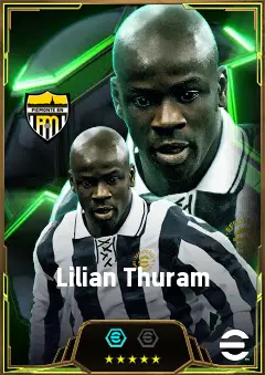 Lilian Thuram eFootball 2026 player card, 86 OVR RB