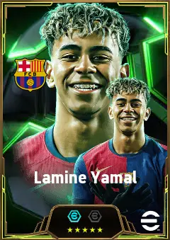 Lamine Yamal eFootball 2026 player card, 85 OVR RWF