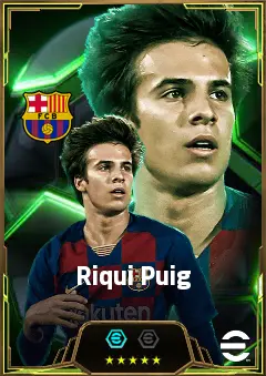 Riqui Puig eFootball 2026 player card, 81 OVR CMF