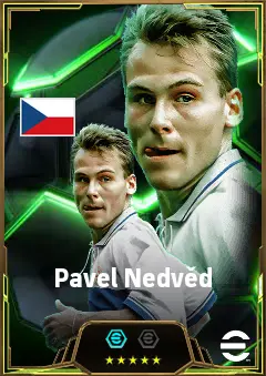 Pavel Nedvěd eFootball 2026 player card, 86 OVR LMF
