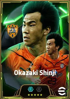 Okazaki Shinji eFootball 2026 player card, 82 OVR CF