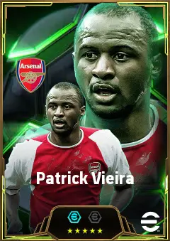 Patrick Vieira eFootball 2026 player card, 86 OVR DMF