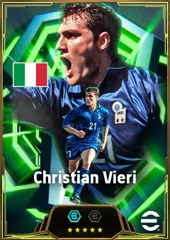 Christian Vieri eFootball 2026 player card, 86 OVR CF