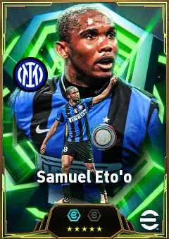 Samuel Eto'o eFootball 2026 player card, 85 OVR RMF