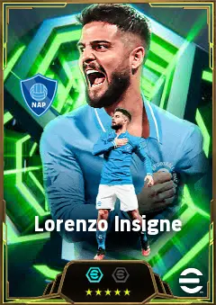 Lorenzo Insigne eFootball 2026 player card, 85 OVR LWF