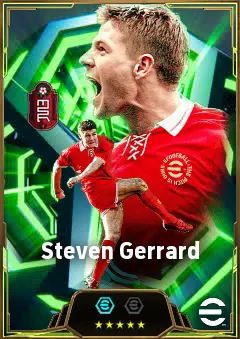 Steven Gerrard eFootball 2026 player card, 86 OVR CMF