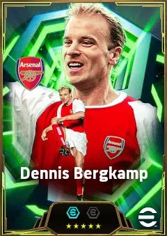Dennis Bergkamp eFootball 2026 player card, 85 OVR CF