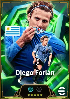 Diego Forlán eFootball 2026 player card, 86 OVR CF
