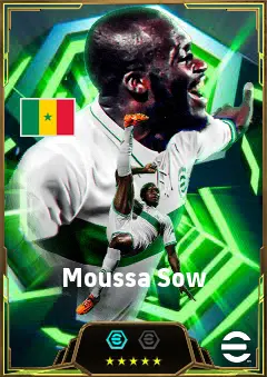 Moussa Sow eFootball 2026 player card, 82 OVR CF