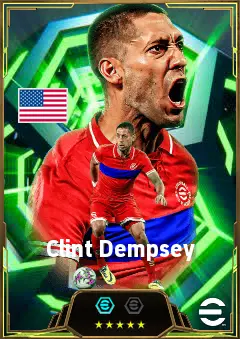 Clint Dempsey eFootball 2026 player card, 82 OVR CF
