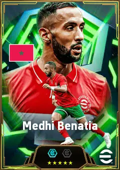 Medhi Benatia eFootball 2026 player card, 82 OVR CB