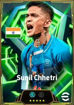 Sunil Chhetri eFootball 2026 player card, 82 OVR CF
