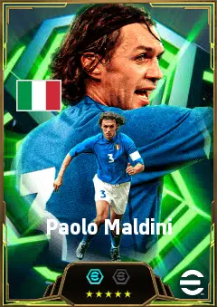 Paolo Maldini eFootball 2026 player card, 86 OVR LB