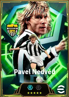 Pavel Nedvěd eFootball 2026 player card, 87 OVR AMF