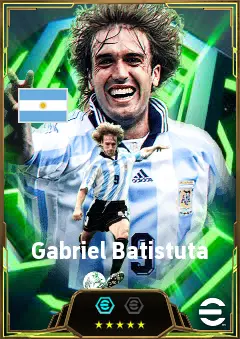 Gabriel Batistuta eFootball 2026 player card, 83 OVR CF