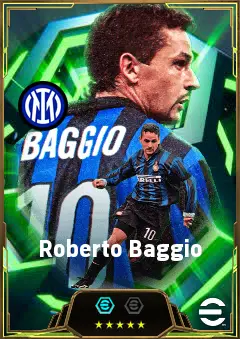 Roberto Baggio eFootball 2026 player card, 86 OVR AMF