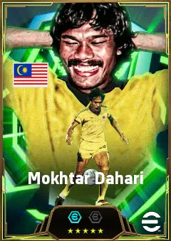 Mokhtar Dahari eFootball 2026 player card, 82 OVR CF