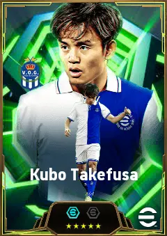 Kubo Takefusa eFootball 2026 player card, 85 OVR RMF