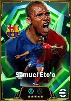Samuel Eto'o eFootball 2026 player card, 87 OVR CF