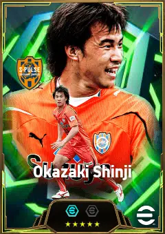 Okazaki Shinji eFootball 2026 player card, 82 OVR LWF