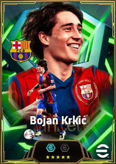 Bojan Krkić eFootball 2026 player card, 83 OVR RWF