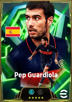 Pep Guardiola eFootball 2026 player card, 86 OVR DMF