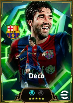 Deco eFootball 2026 player card, 86 OVR CMF