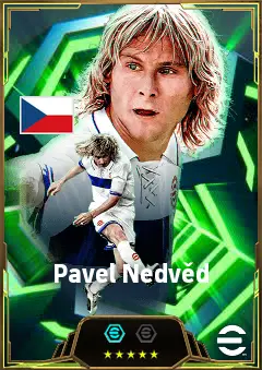 Pavel Nedvěd eFootball 2026 player card, 87 OVR LMF