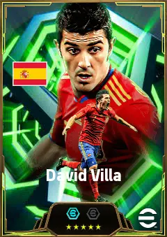 David Villa eFootball 2026 player card, 87 OVR CF