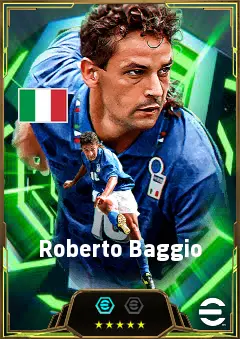 Roberto Baggio eFootball 2026 player card, 87 OVR SS