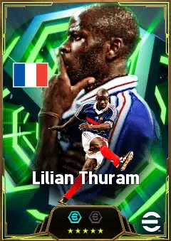 Lilian Thuram eFootball 2026 player card, 89 OVR RB