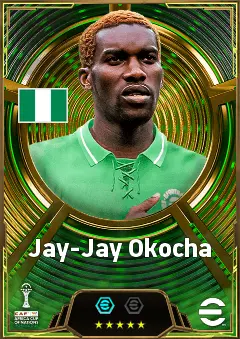 Jay-Jay Okocha eFootball 2026 player card, 85 OVR AMF