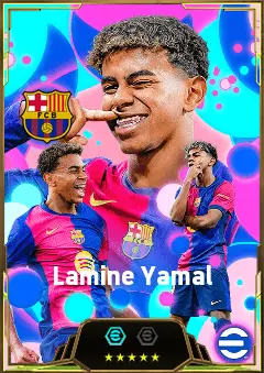 Lamine Yamal eFootball 2026 player card, 85 OVR RWF