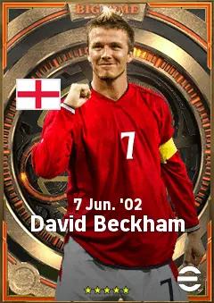 David Beckham eFootball 2026 player card, 82 OVR RMF