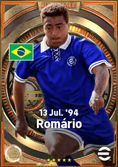 Romário eFootball 2026 player card, 87 OVR CF