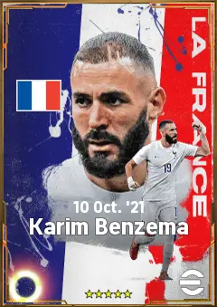 Karim Benzema eFootball 2026 player card, 87 OVR CF