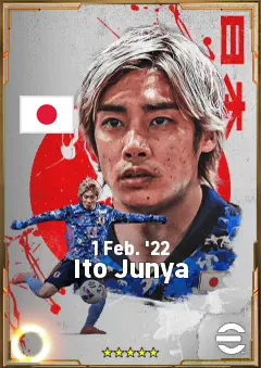Ito Junya eFootball 2026 player card, 75 OVR RWF
