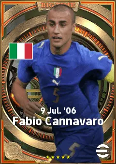 Fabio Cannavaro eFootball 2026 player card, 86 OVR CB