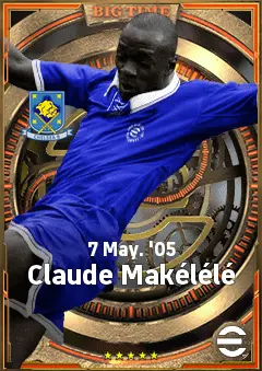 Claude Makélélé eFootball 2026 player card, 85 OVR DMF