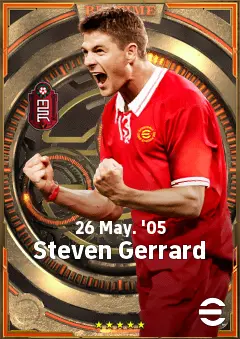 Steven Gerrard eFootball 2026 player card, 85 OVR CMF
