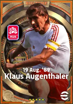 Klaus Augenthaler eFootball 2026 player card, 83 OVR CB