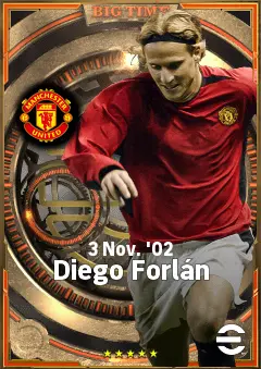 Diego Forlán eFootball 2026 player card, 83 OVR CF