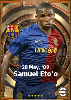 Samuel Eto'o eFootball 2026 player card, 85 OVR CF