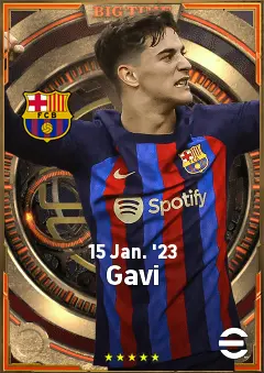 Gavi eFootball 2026 player card, 84 OVR LMF