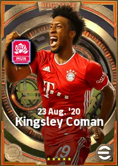 Kingsley Coman eFootball 2026 player card, 84 OVR LWF