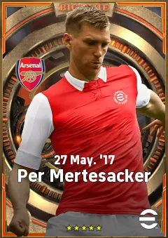 Per Mertesacker eFootball 2026 player card, 82 OVR CB