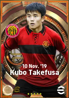 Kubo Takefusa eFootball 2026 player card, 82 OVR RMF