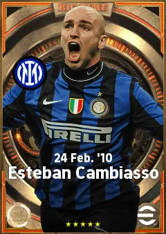 Esteban Cambiasso eFootball 2026 player card, 84 OVR DMF