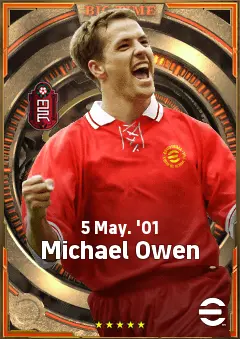 Michael Owen eFootball 2026 player card, 85 OVR CF